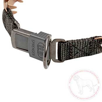 Click lock buckle of neck tech dog collar