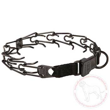 Black Herm Sprenger dog pinch collar