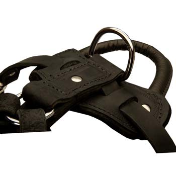 Custom made dog harness with strong handle on the top