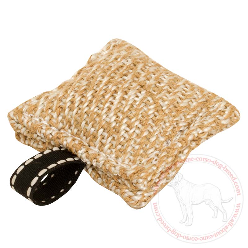 'Tiny Pillow' Jute Cane Corso Bite Tug for Puppy Training