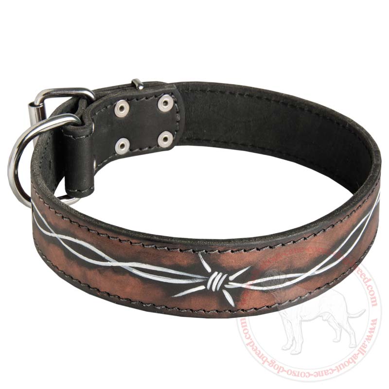 Designer Dog Collar with Fashionable Painting for Cane Corso Breed