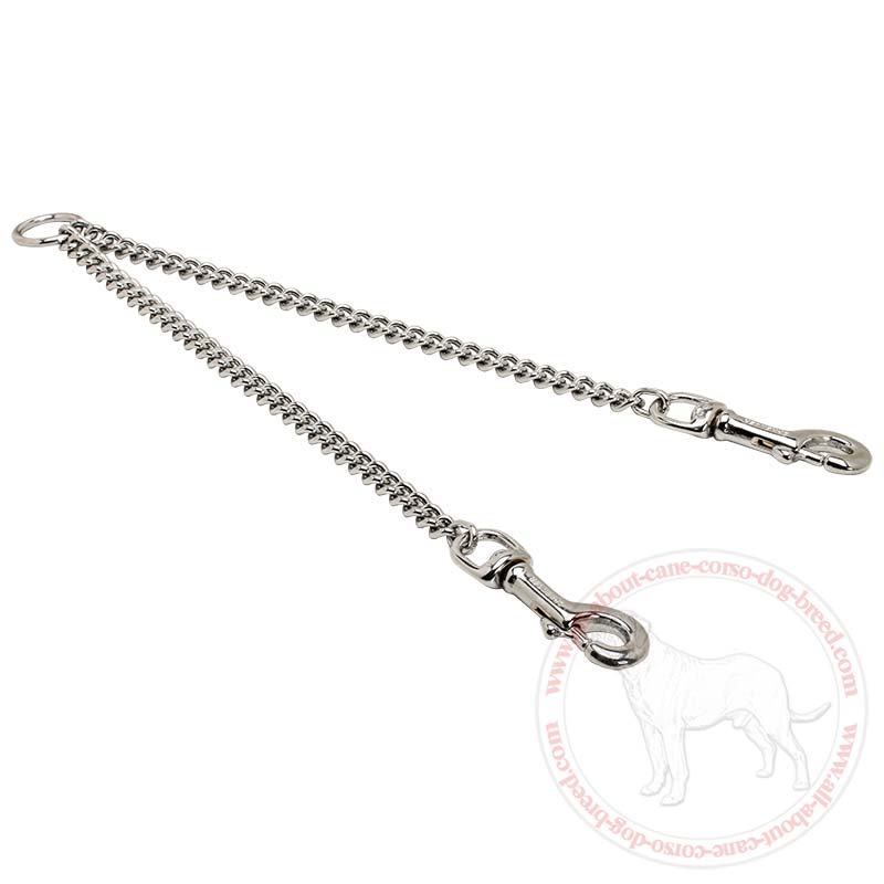 Herm Sprenger Chrome Plated Chain Coupler Leash for Cane Corso Walking