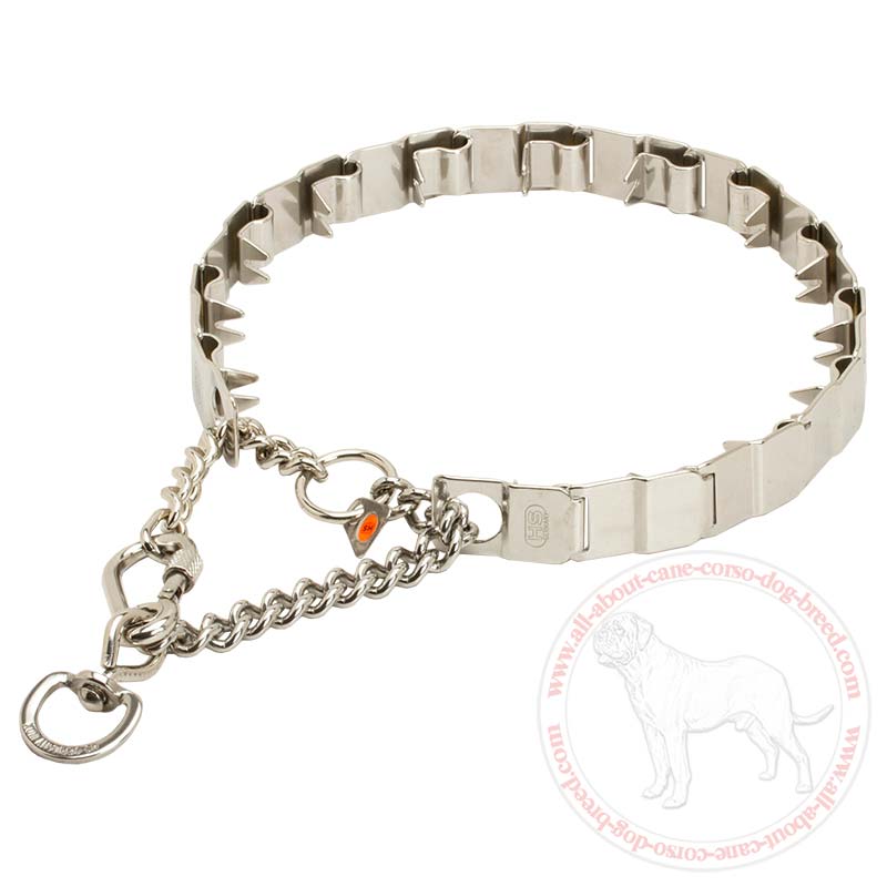 Herm Sprenger Stainless Steel Neck Tech Prong Collar for Cane Corso Obedience Training