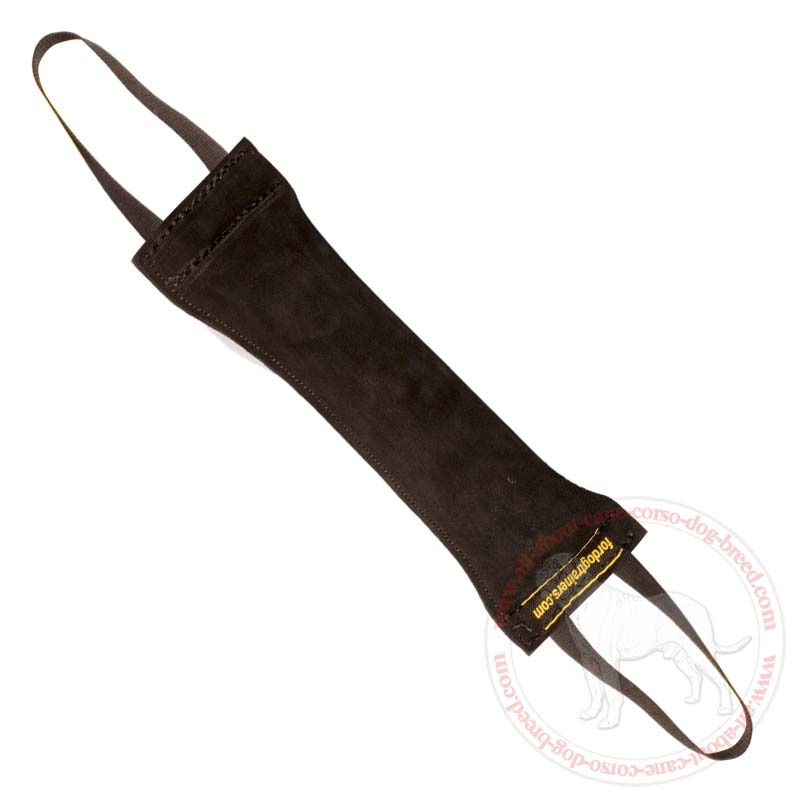 Leather Dog Bite Tug with 2 Handles