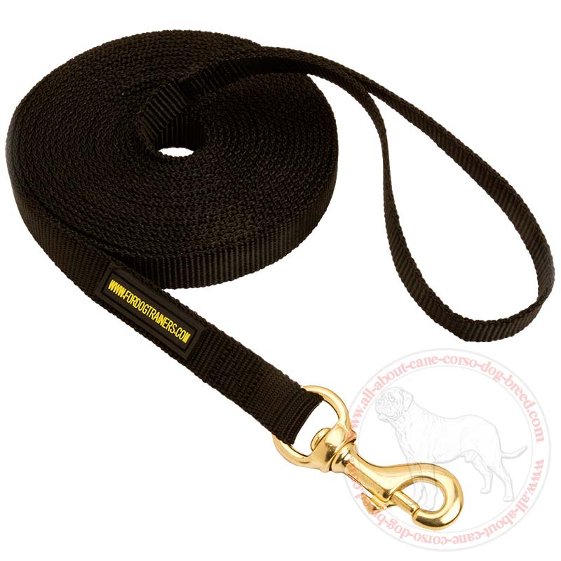 Tracking Nylon Long Line (long leash) for Mastiff : Mastiff Breed:  Harnesses, Muzzles, Collars, Leashes, Bite Tugs and Toys