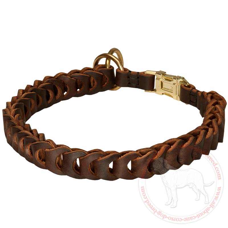 Hand Braided Leather Choke Collar Dog Training Cane Corso Store