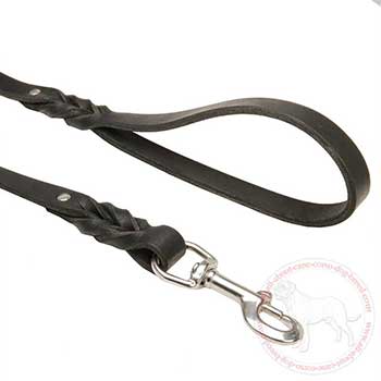 Braided adornment of leather Cane Corso lead
