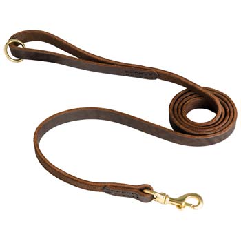 Cane Corso Dog Leash Leather with Black Stitching