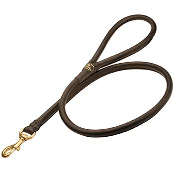 Round leather leash for Cane Coros