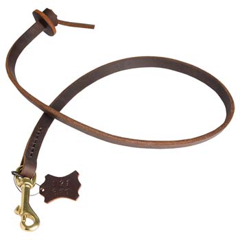 Cane Corso short leather leash with comfy handle