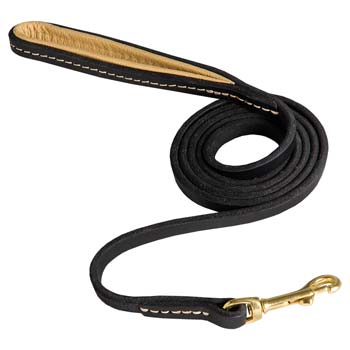 Leather Leash for Cane Corso with comfy handle