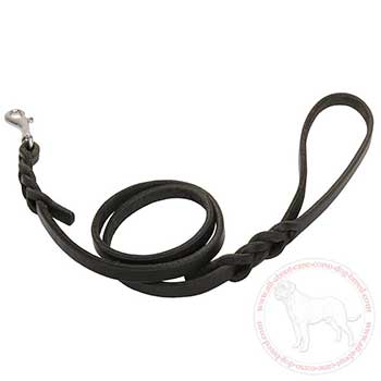 Walking leather Cane Corso lead with braids
