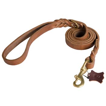 Durable Leather Leash for Cane Corso Training