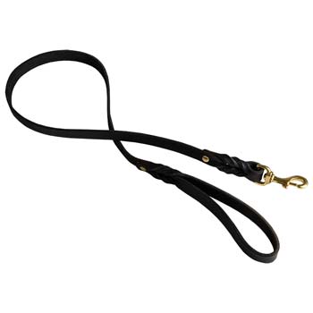 Decorated Leather Canine Leash