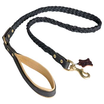 Leather dog leash for Cane Corso