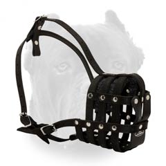 Handcrafted leather dog muzzle