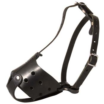 Handmade leather dog muzzle