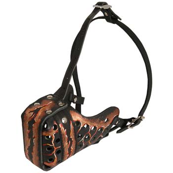 Exclusive Top-Grade Leather Dog Muzzle Padded for Cane Corso